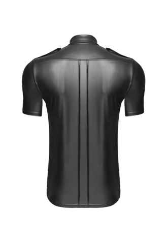 Skjorte H011 fra Noir Handmade til mænd i wetlook med lommer og trykknapper