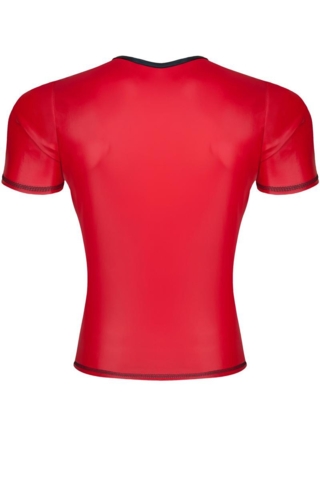 Herre T-shirt med V-hals i wetlook fra Regnes Fetish Planet