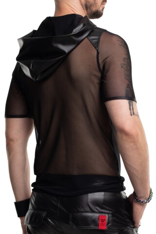Herre t-shirt gennemsigtig med hætte fra Regnes Fetish Planet