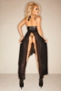 Kjole F047 fra Noir Handmade i tyl lang opslidset nederdel med påsat corset med hægter i wetlook