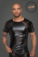 T-shirt H056 fra Noir Handmade i Power wetlook med indsat net